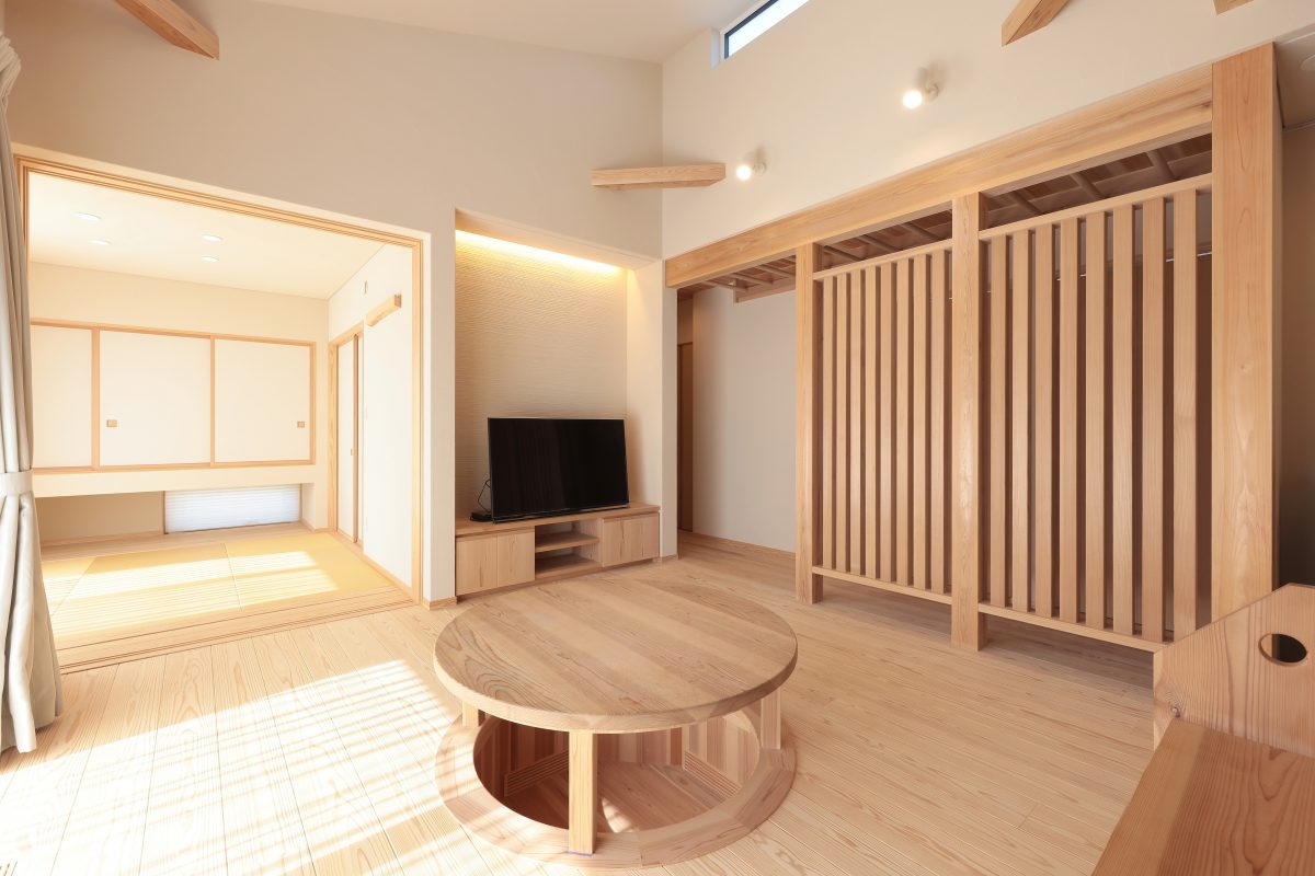 北窓採光の開放的な平屋の家（T様邸）