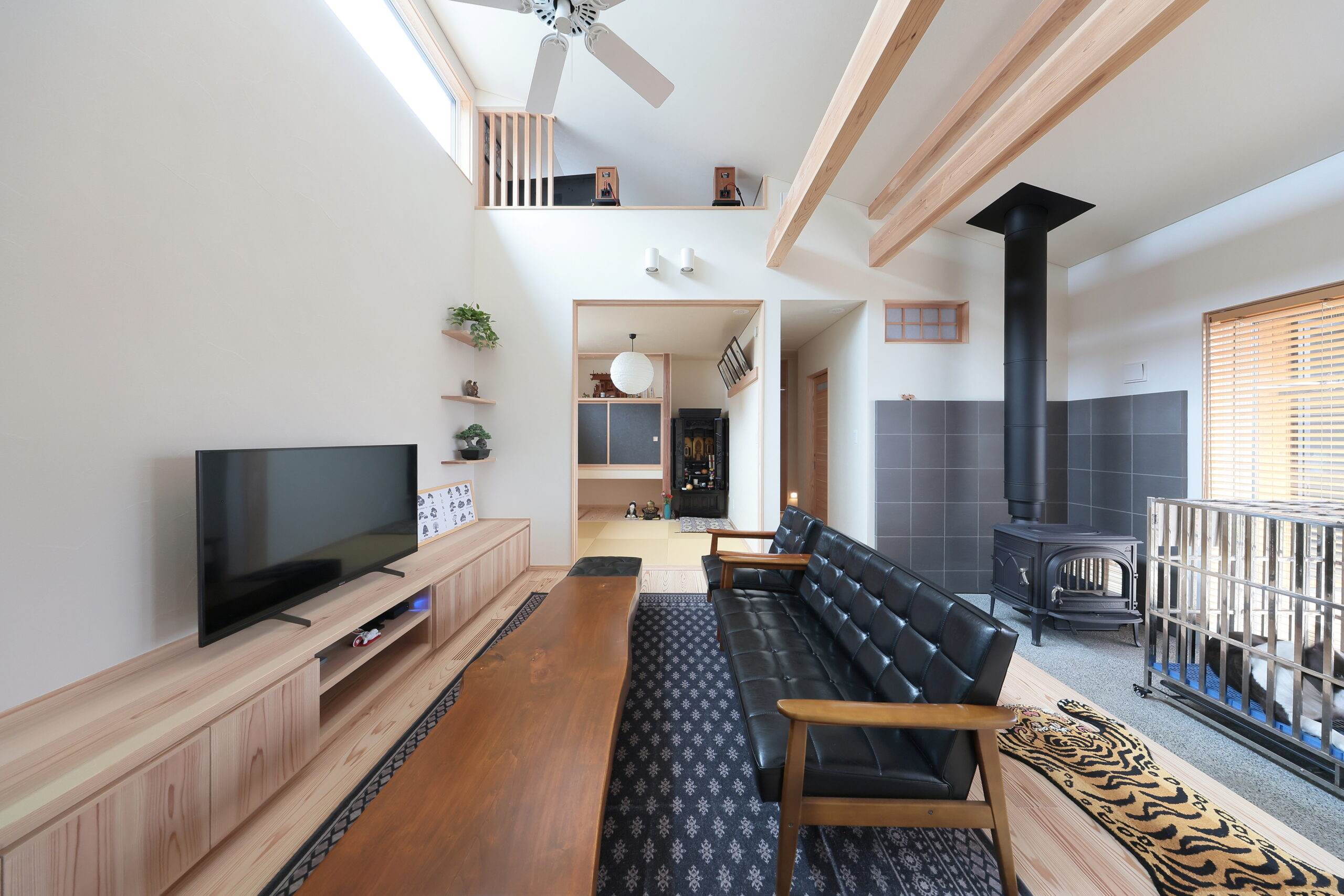 土間に薪ストーブがある平屋【U様邸】