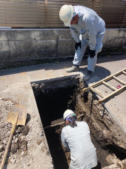 上下水道管の取り出し作業（中村）斉藤林業スタッフブログ