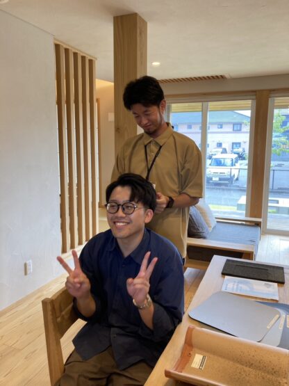 撮影中のひとコマ（青木）斉藤林業スタッフブログ